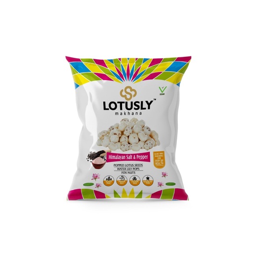 Lotusly | Himalayan Salt & Pepper Flavoured Makhana | Guilt Free Snack | Roasted in Olive