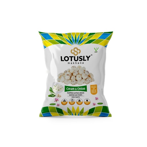 Lotusly | Cream & Onion Flavoured Makhana | Roasted in Olive Oil