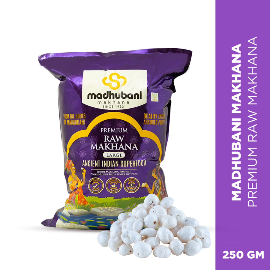 PURPLE - Madhubani Makhana | Premium Raw Plain Phool Makhana | Large | 5+ 